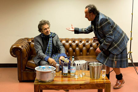 Michael and Paolo Nutini wearing Italian National Tartan at Dressed to Kilt in New York